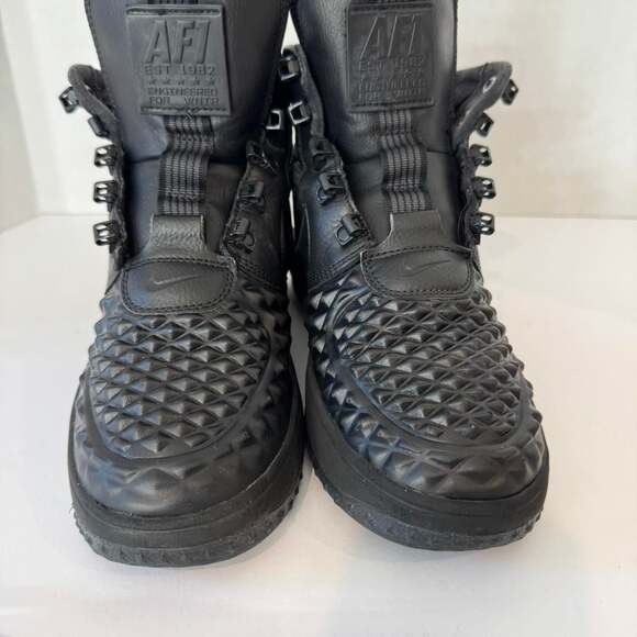 Nike Lunar Force 1 Hi Duckboot 'Triple Black' Sneakers Size 6Y